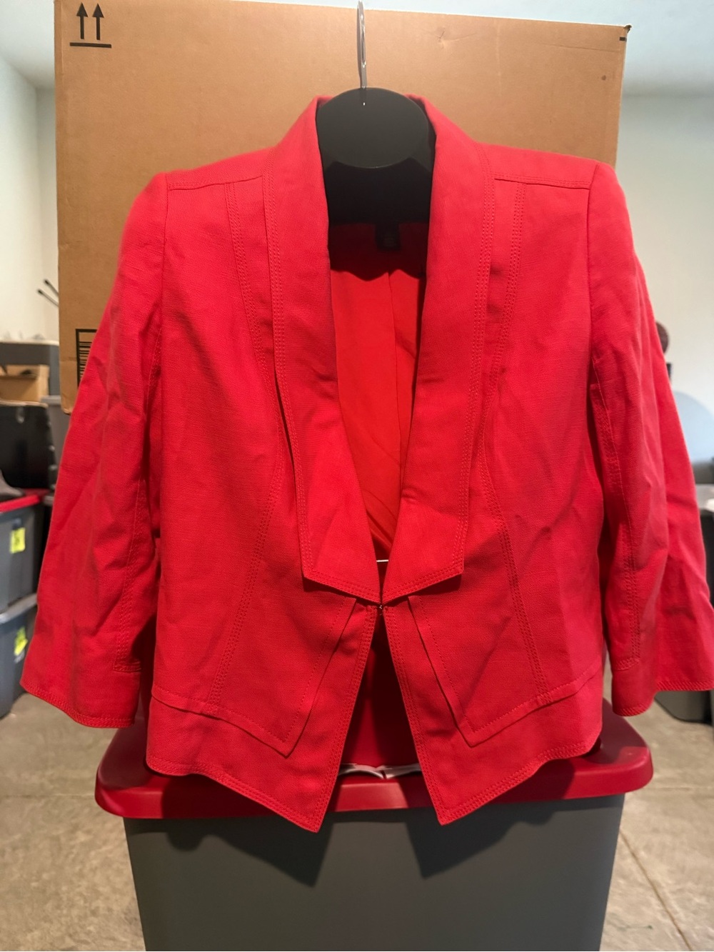 Red Open-Front Women’s Blazer Jacket 96